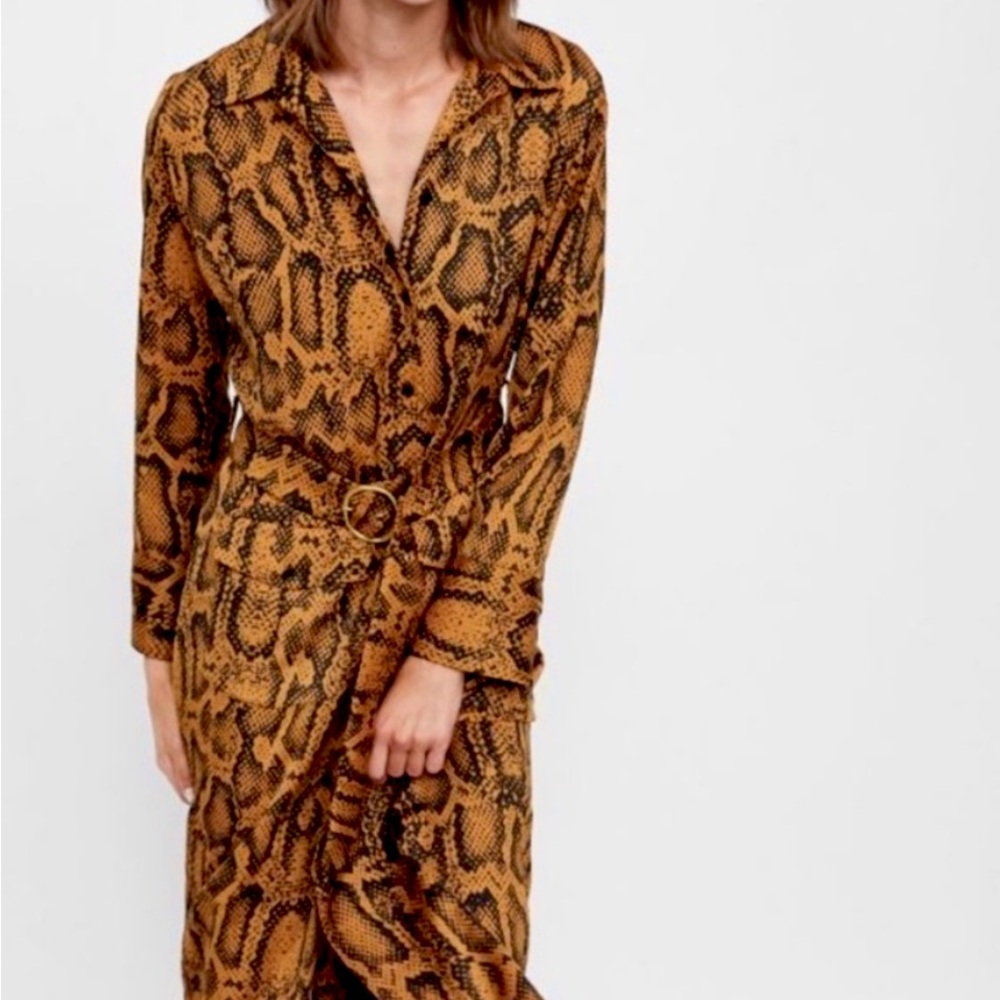 Zara animal print midi dress